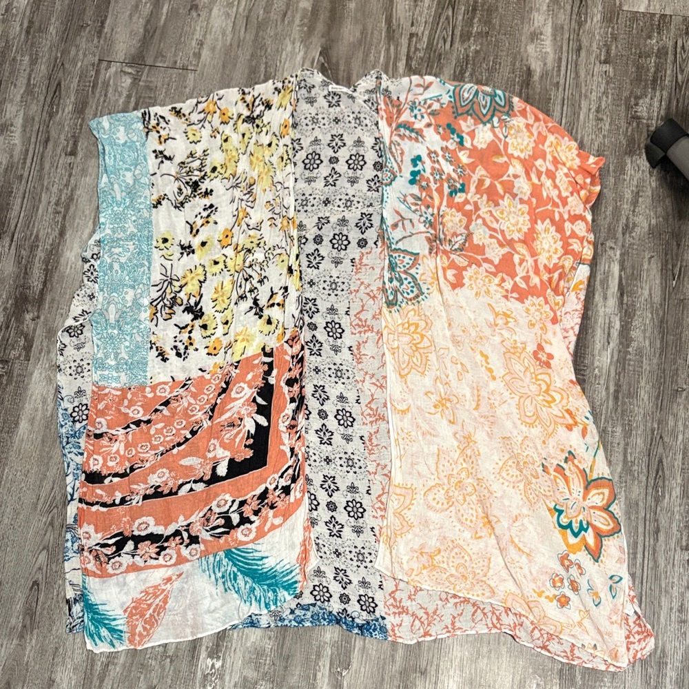 Vibrant Floral Patchwork Kimono Blouse